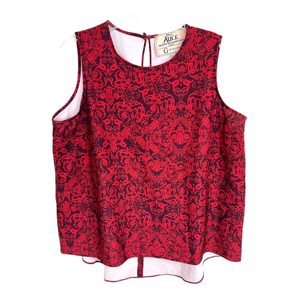 Disney Alice in Wonderland high low Top Blouse Sz 1X Giuliana Red collection